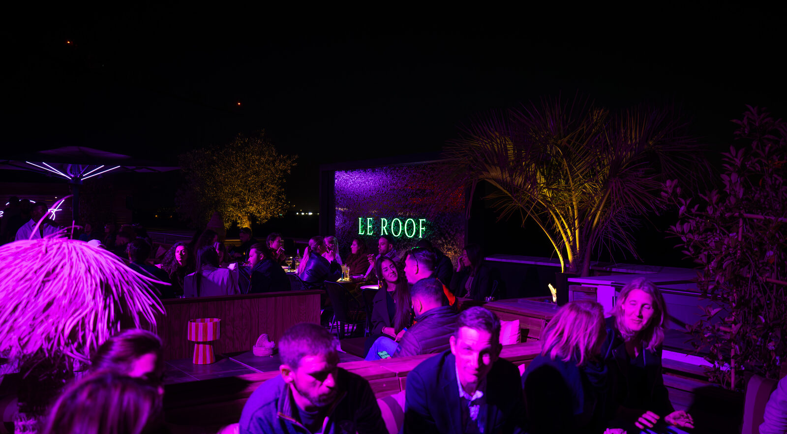 Le Roof — soirée néon vert
